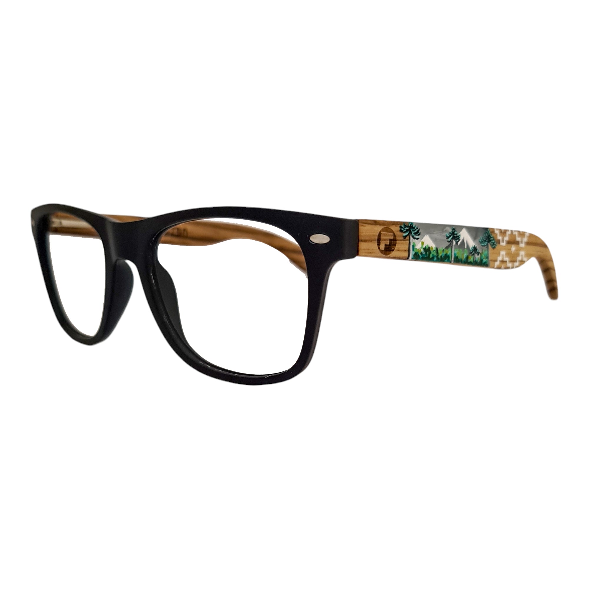 Line Negro Acetato Madera Pintado Araucarias Optico Pintado
