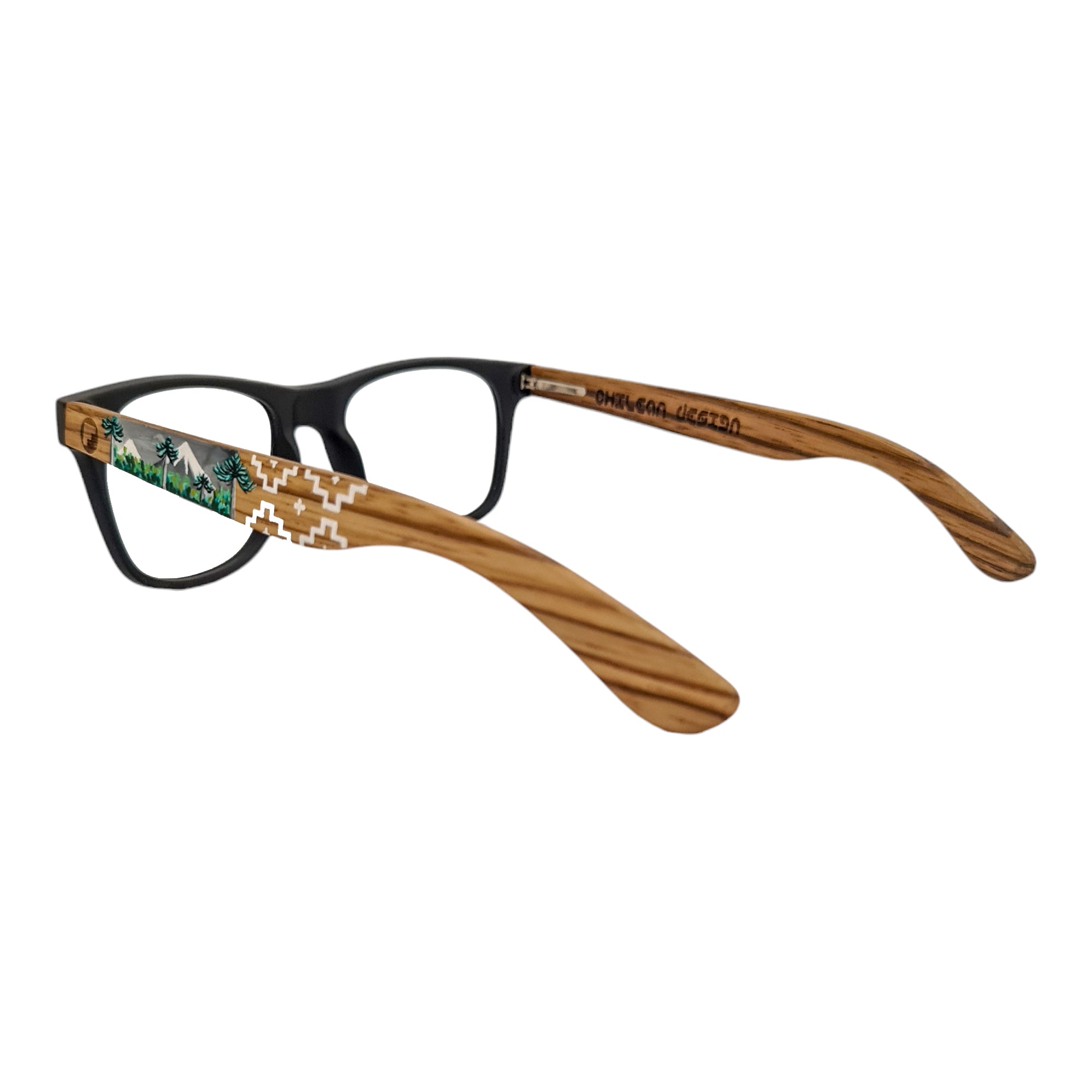 Line Negro Acetato Madera Pintado Araucarias Optico Pintado