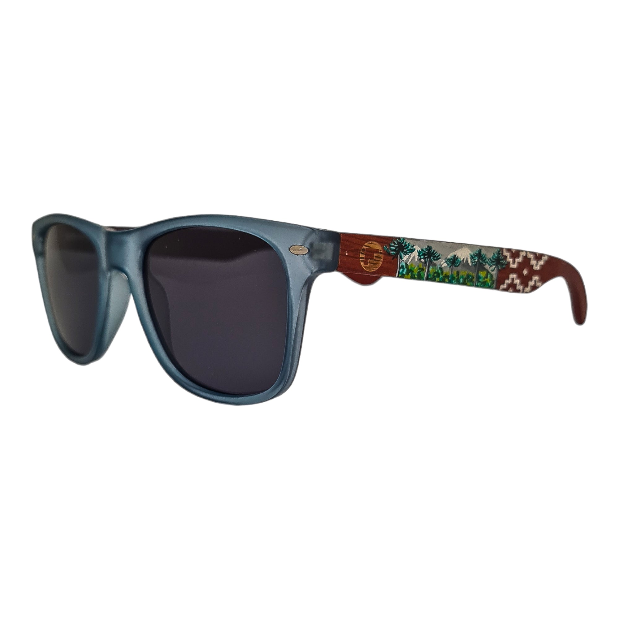 Line Celeste Acetato Madera Pintado Araucarias De Sol Pintados