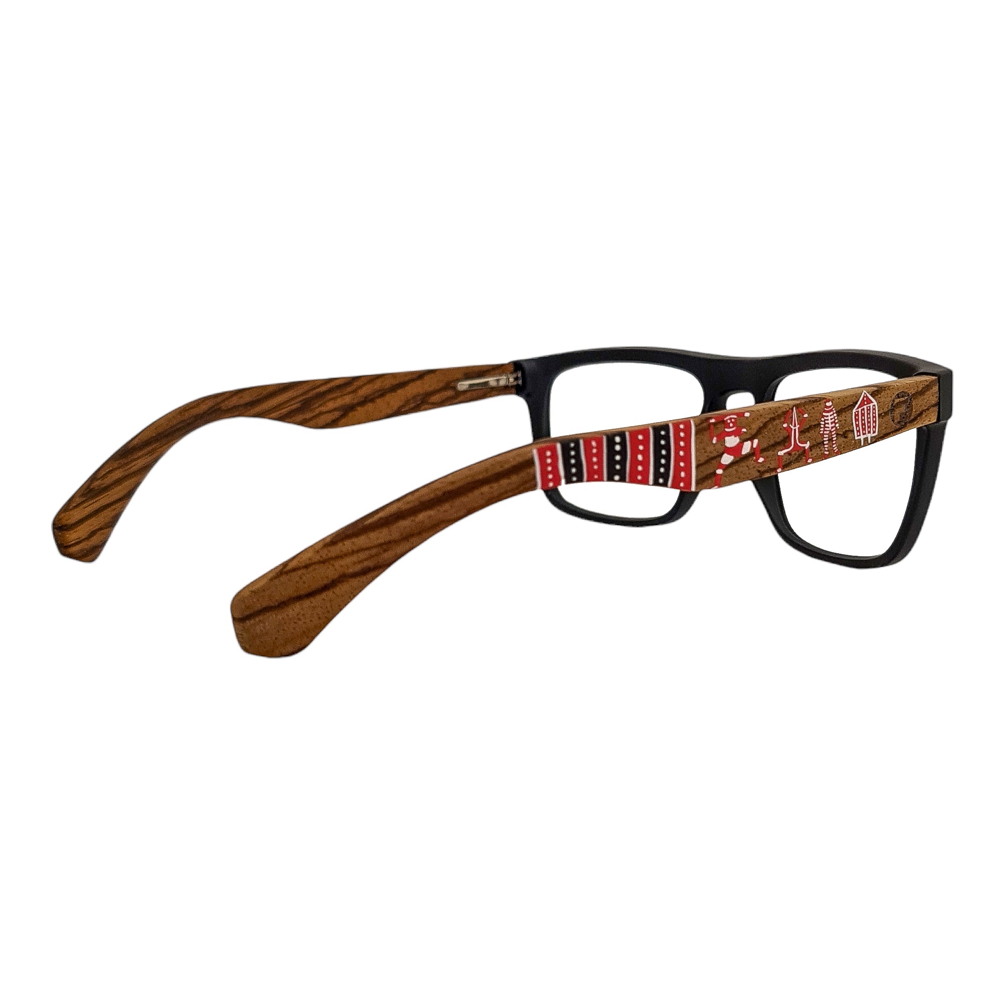 Ruffi Negro Acetato Madera Pintado Selknam Optico Pintado