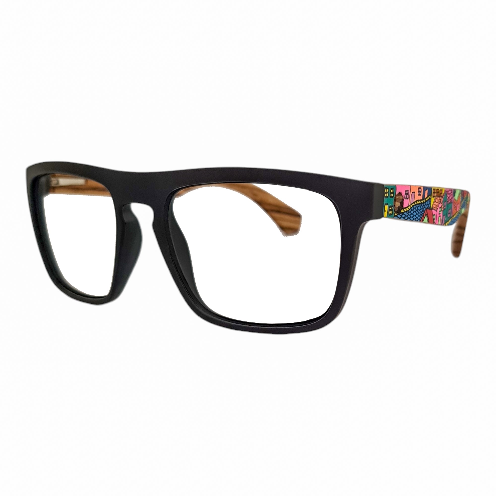 Ruffi Negro Acetato Madera Pintado Valpo Optico Pintado