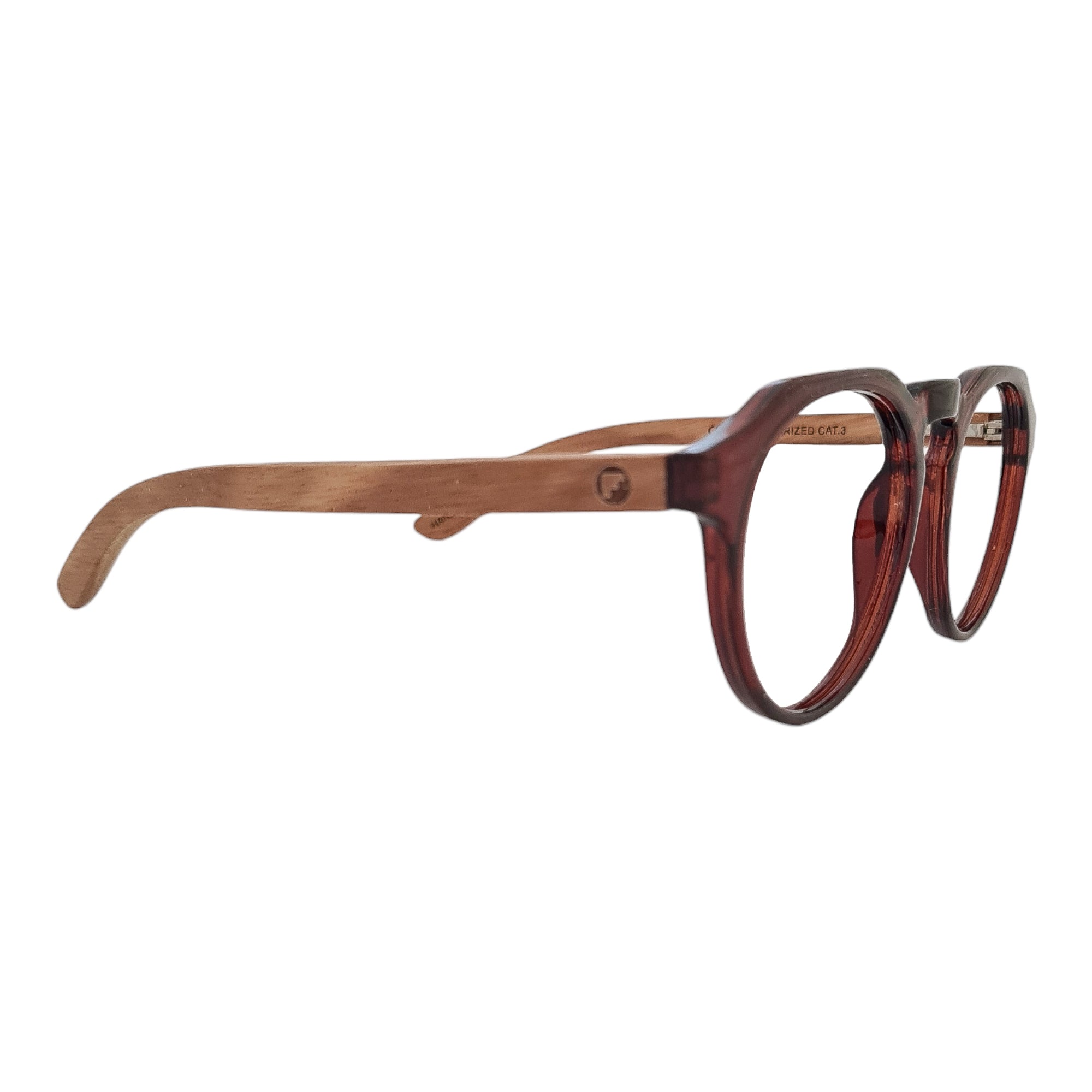 Gogo Clasico Burdeo Acetato Madera Optico Personalizado
