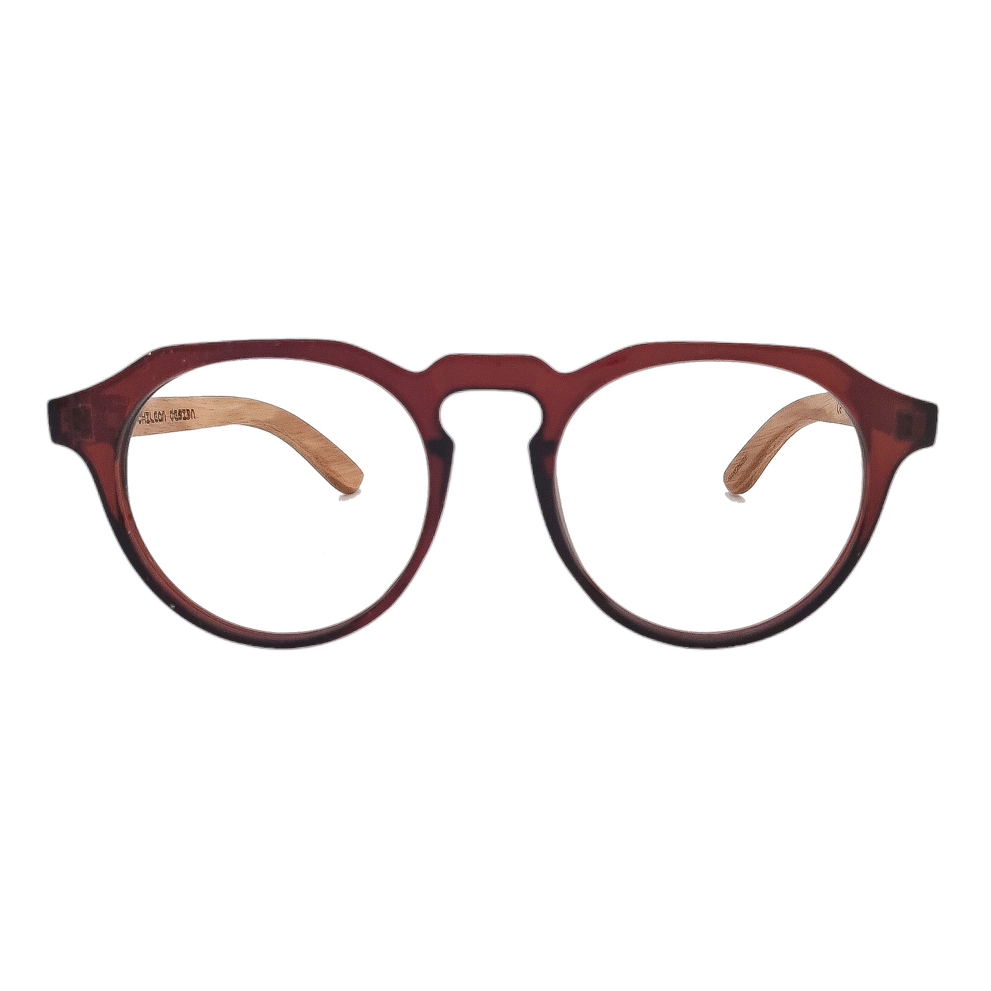Gogo Clasico Burdeo Acetato Madera Optico Personalizado
