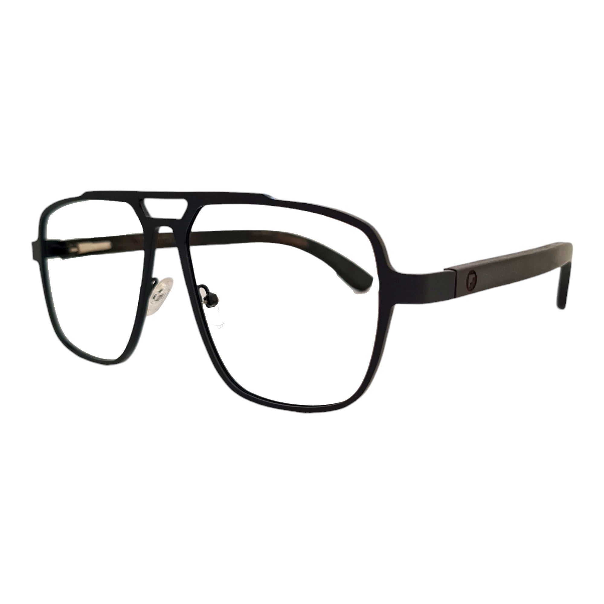 Square Bridge Negro Acero Madera Optico